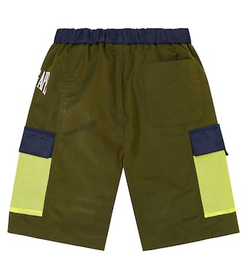 Logo mesh-trimmed cargo shorts | BAPE Kids