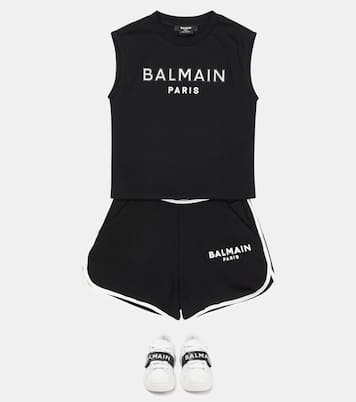Top in jersey di cotone con logo | Balmain Kids