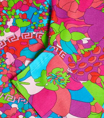 Leggings in misto cotone con stampa | Versace Kids