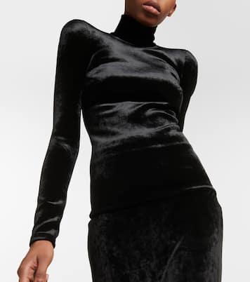 Top de terciopelo con cuello alto | Balenciaga
