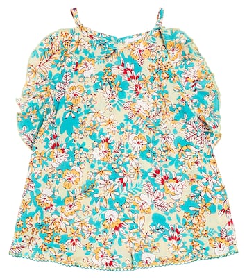 Alida floral ruffled top | Poupette St Barth Kids
