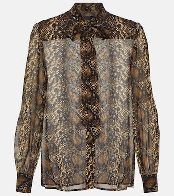 Blusa Carina de seda con efecto serpiente | Nili Lotan