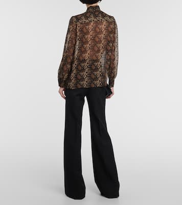 Blusa Carina de seda con efecto serpiente | Nili Lotan