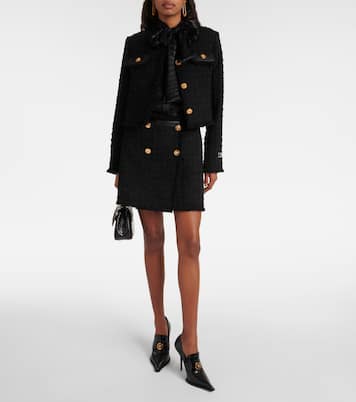 Cropped bouclé jacket | Versace