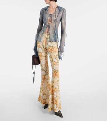 Distressed printed sheer top  | Acne Studios