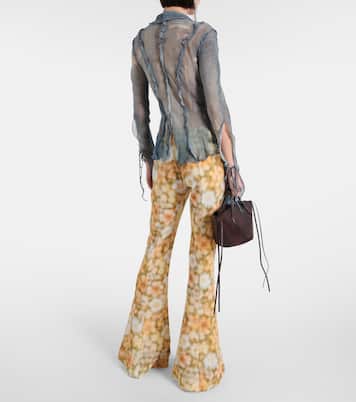 Distressed printed sheer top  | Acne Studios