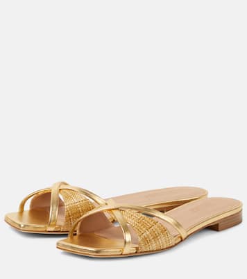 Sandali Penn in rafia e pelle metallizzata | Malone Souliers