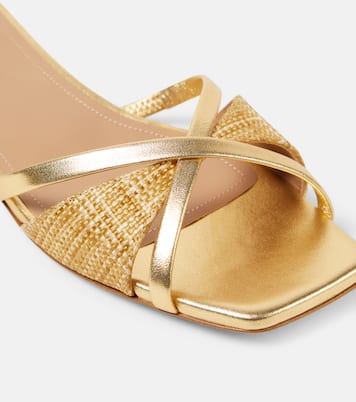 Sandali Penn in rafia e pelle metallizzata | Malone Souliers