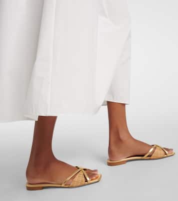 Sandali Penn in rafia e pelle metallizzata | Malone Souliers