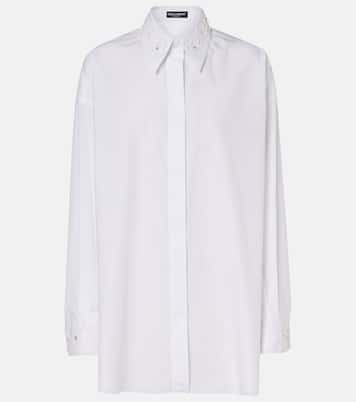 Besticktes Hemd aus Baumwollpopeline | Dolce&Gabbana