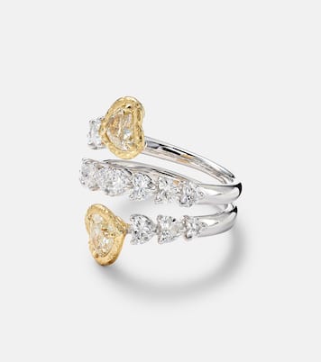 Bague Yellow Heart en or blanc 18 ct et diamants | Kamyen