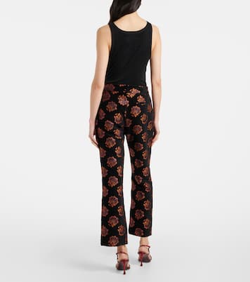 Pantalon droit en jacquard à fleurs | La DoubleJ