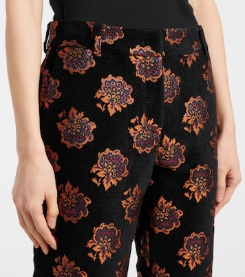 Pantalon droit en jacquard à fleurs | La DoubleJ