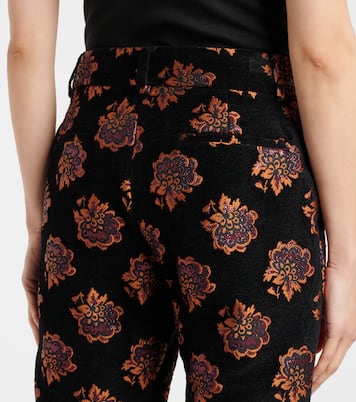 Pantalon droit en jacquard à fleurs | La DoubleJ