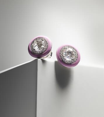 Orecchini in oro bianco 18kt con diamanti | Kamyen