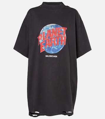 T-shirt Planet Earth in jersey di cotone | Balenciaga