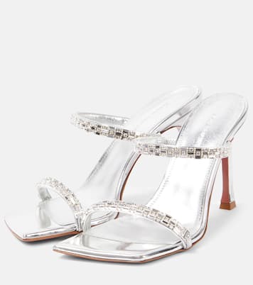 Sandali Diana 95 in pelle con cristalli | Amina Muaddi