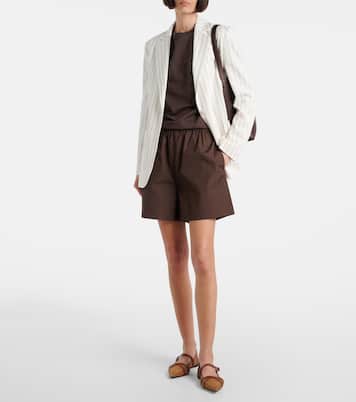 Woven leather-trimmed Mary Jane flats | Max Mara