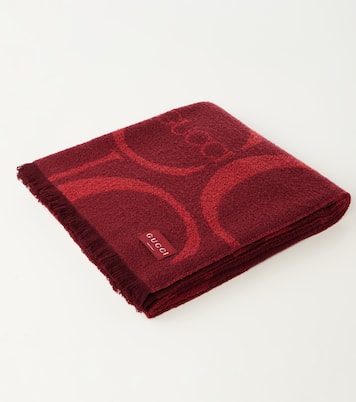 Maxi Gucci wool-blend bouclé blanket | Gucci