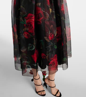 Abito midi in seta con stampa floreale | Dolce&Gabbana