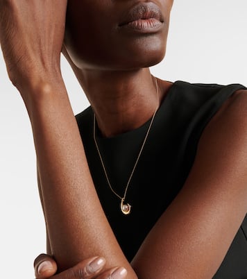 Pearl Curl 14kt gold pendant necklace with freshwater pearl | Mateo