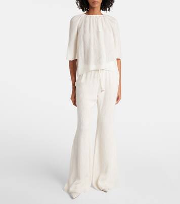 Pantaloni flared Claud in seta | Gabriela Hearst