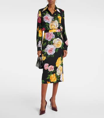 Falda en charmeuse de mezcla de seda | Dolce&Gabbana