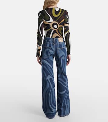 Body in raso con stampa Marmo | Pucci