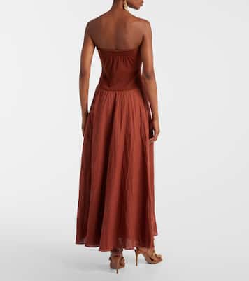 Light And Sound linen-blend maxi dress | Johanna Ortiz