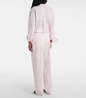 Pantaloni regular in cotone a vita alta | Toteme