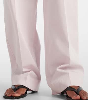 Pantaloni regular in cotone a vita alta | Toteme