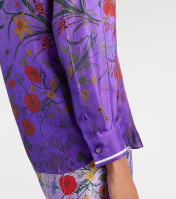 Camicia in seta con stampa floreale | Gucci