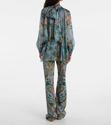 Printed ruched silk top | Etro