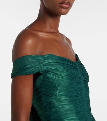 Ruched off-shoulder bustier gown  | Marmar Halim