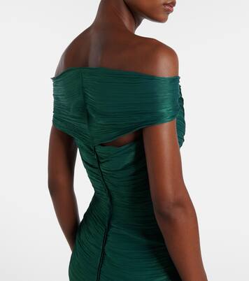 Ruched off-shoulder bustier gown  | Marmar Halim