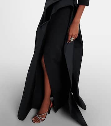 Nila draped off-shoulder crêpe gown | Safiyaa