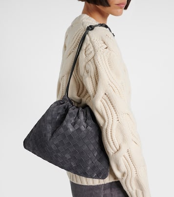 Pochette Dustbag Small Intrecciato en daim | Bottega Veneta