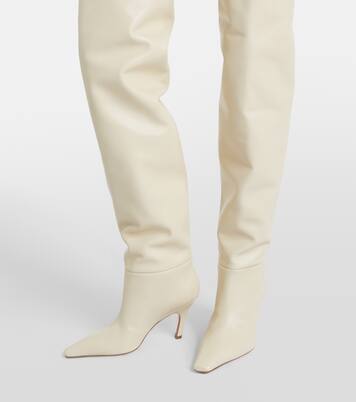 Jamie 80 leather over-the-knee boots | Amina Muaddi