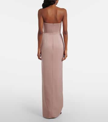 Draped satin bustier gown | Alex Perry