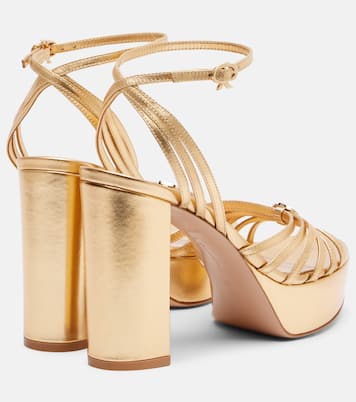 Rita 70 metallic leather platform sandals | Gianvito Rossi