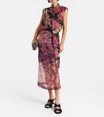 Printed tie-neck top | Dries Van Noten