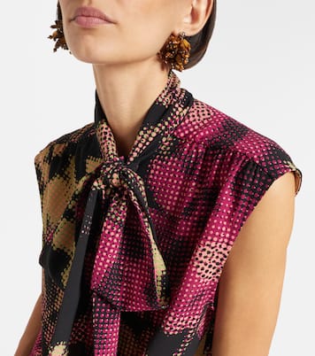 Printed tie-neck top | Dries Van Noten