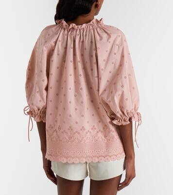 Broderie anglaise cotton blouse | Valentino