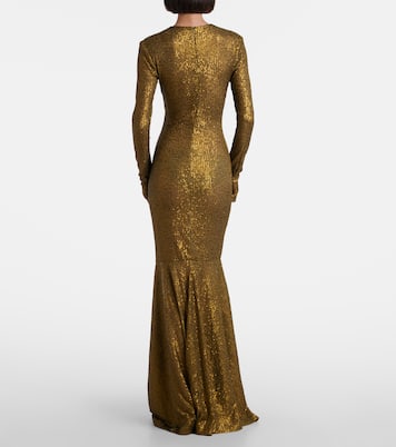 Gathered sequined gown  | Norma Kamali