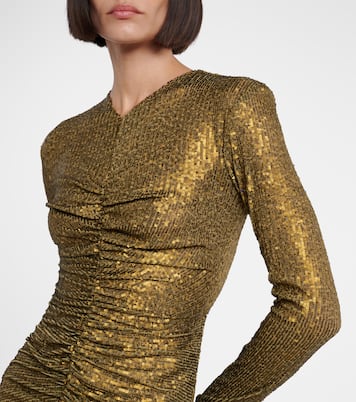Gathered sequined gown  | Norma Kamali