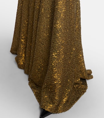 Gathered sequined gown  | Norma Kamali