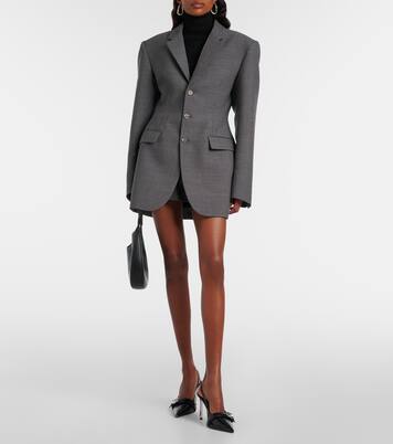 Peplum virgin wool blazer | Wardrobe.NYC