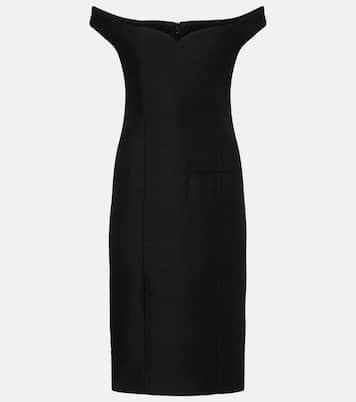 Bonny wool and linen-blend midi dress | Calvin Klein