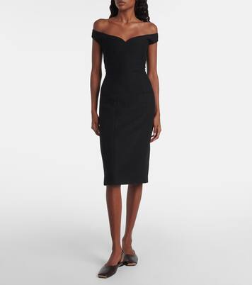 Bonny wool and linen-blend midi dress | Calvin Klein