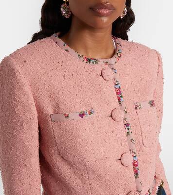 Veste raccourcie en tweed mélangé à fleurs | Dolce&Gabbana